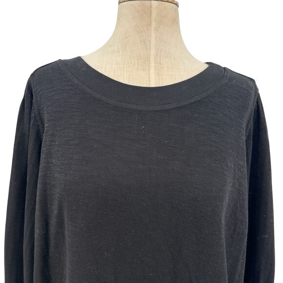 Apiece Apart Olimpio Sweatshirt Sweater Puff Sleeve Organic Cotton Black Size 2X - Picture 3 of 14